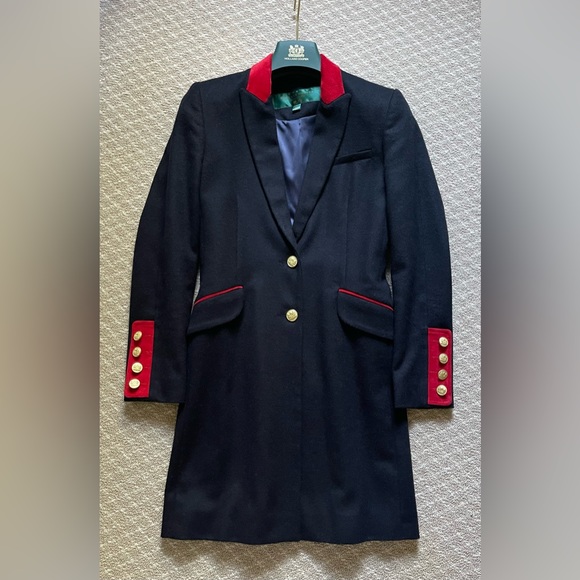 Holland Cooper Jackets & Blazers - Holland Cooper Kempton Coat Navy Blue and Red Size: UK6